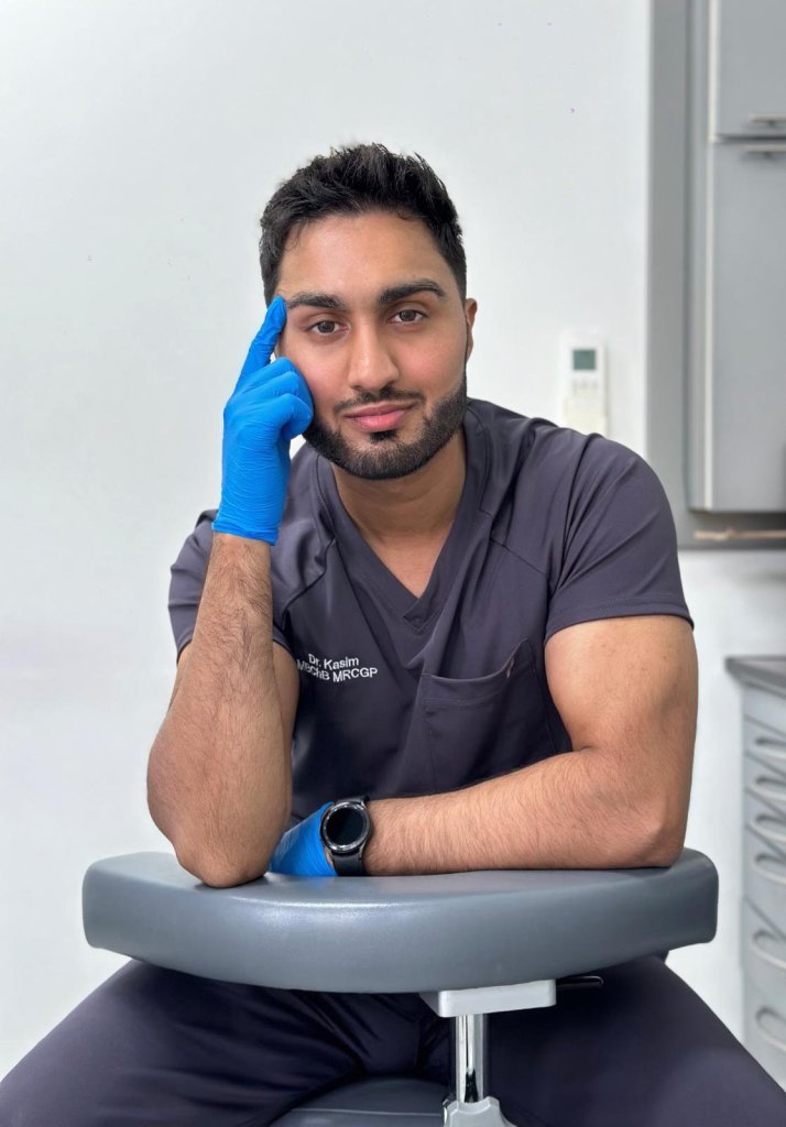 Dr Kasim Usmani, a cosmetic surgeon, preparing to do a salmon sperm injection treatment